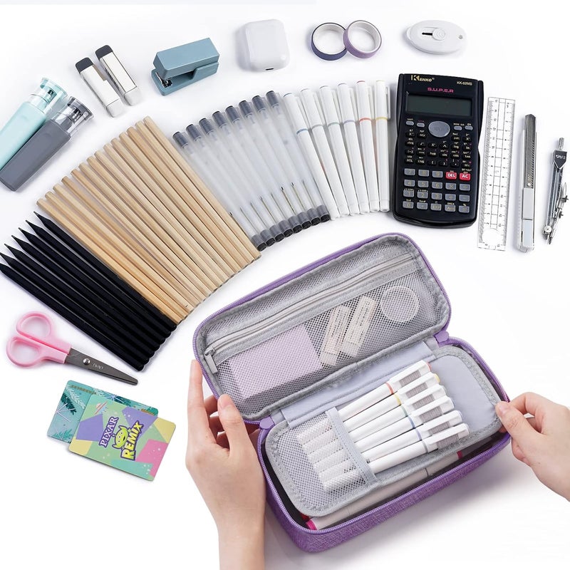 WEMATE Pencil Case, Large Storage Organizer for Stationery, Back - to - School Essential, Teacher Must - have, Big Pencil Pouch, Marker Case School Supplies for College & High School - Image 2